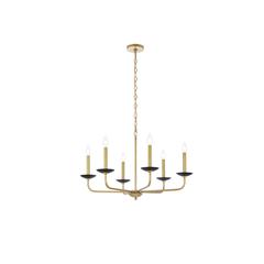 Cohen 30 inch pendant in black and brass