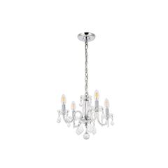 Rococo 4 light Chrome Pendant Clear Royal Cut Crystal