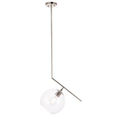 Ryland 1 Light Chrome  And Clear Glass Pendant