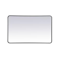 Soft corner metal rectangular mirror 30x48 inch in Black