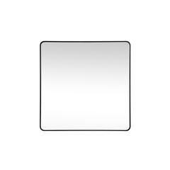 Soft corner metal square mirror 48x48 inch in Black