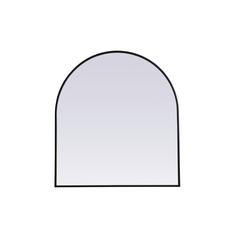 Metal Frame Arch Mirror 33x36 Inch in Black