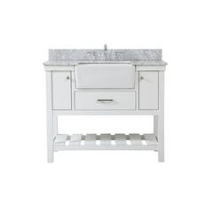 42 inch Single bathroom vanity in white with backsplash