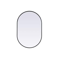 Metal Frame Oval Mirror 27x40 Inch in Black