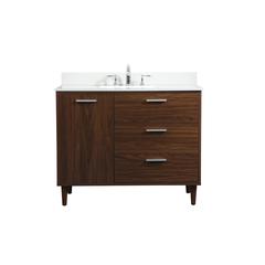 42 inch bathroom vanity in Walnut with backsplash