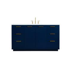 60 inch Single bathroom vanity in blue