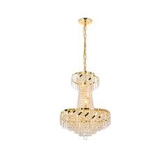 Belenus 6 light Gold Pendant Clear Royal Cut Crystal