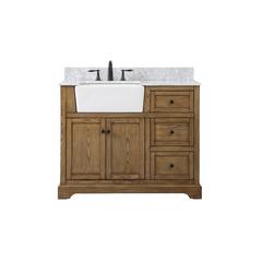 42 inch Single bathroom vanity in driftwood with backsplash