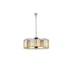 Chelsea 10 light polished nickel Chandelier Golden Teak