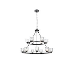 Cadence 36 Inch Two-Tier Chandelier In Black
