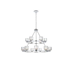 Cadence 36 Inch Two-Tier Chandelier In Chrome