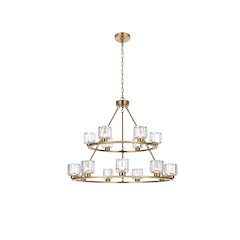 Cadence 36 Inch Two-Tier Chandelier In Satin Gold