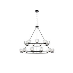 Cadence 48 Inch Two-Tier Chandelier In Black