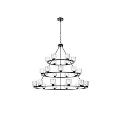 Cadence 48 Inch Three-Tier Chandelier In Black
