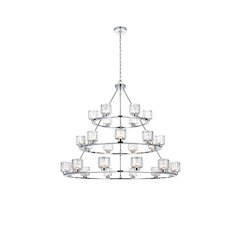 Cadence 48 Inch Three-Tier Chandelier In Chrome