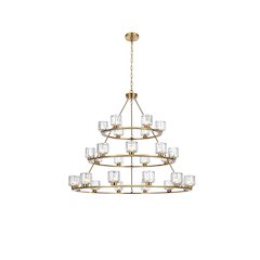 Cadence 48 Inch Three-Tier Chandelier In Satin Gold