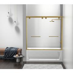 Semi-frameless tub door 60 x 60 Brushed Gold