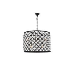 Madison 8 light Matte Black Chandelier Clear Royal Cut Crystal