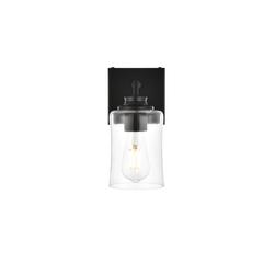 Ronnie 1 light Black and Clear Bath Sconce