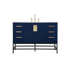 48 inch Single bathroom vanity in blue