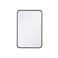 Soft corner metal rectangular mirror 20x30 inch in Black