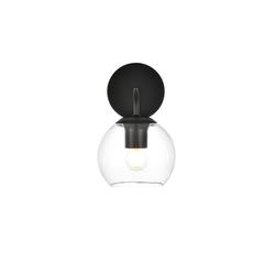 Genesis 1 light Black and Clear Bath Sconce