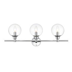 Jaelynn 3 light Chrome and Clear Bath Sconce