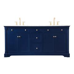 72 inch double bathroom vanity in Blue