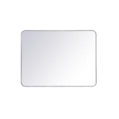 Soft corner metal rectangular mirror 30x40 inch in Silver