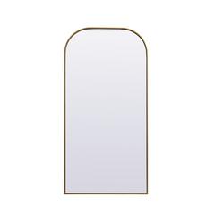 Metal Frame Arch Full Length Mirror 32x66 Inch in Brass