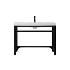 42 inch ADA compliant Single bathroom metal vanity in black
