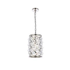 Madison 1 light polished Nickel Pendant Clear Royal Cut Crystal