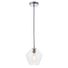 Gene 1 light Chrome and Clear glass pendant
