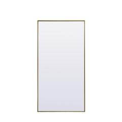 Metal Frame Rectangle Full Length Mirror 30x60 Inch in Brass