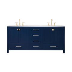 72 inch Double Bathroom Vanity in Blue
