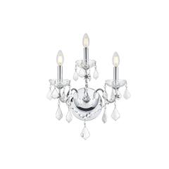 St. Francis 3 light Chrome Wall Sconce Clear Royal Cut Crystal