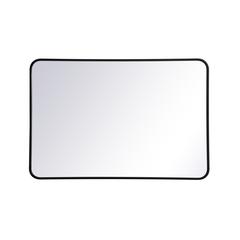 Soft corner metal rectangular mirror 27x40 inch in Black