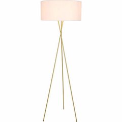 Cason 1 light Brass and White shade Floor lamp