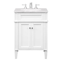 24 In. Single Bathroom Vanity Set In White