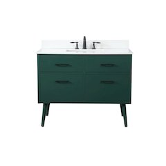 42 Inch Bathroom Vanity In Green With Backsplash