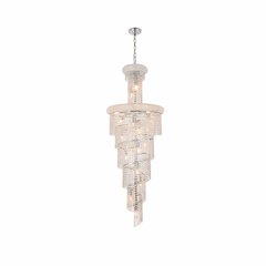 Spiral 22 light Chrome Chandelier Clear Royal Cut Crystal