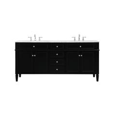 72 inch double bathroom vanity in black