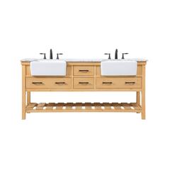 72 inch double bathroom vanity in natural wood