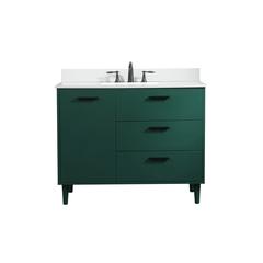 42 inch bathroom vanity in Green with backsplash