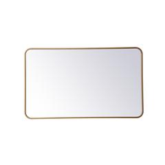 Soft corner metal rectangular mirror 24x40 inch in Brass