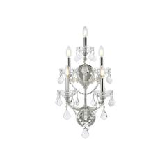 Maria Theresa 5 light Chrome Wall Sconce Clear Royal Cut Crystal