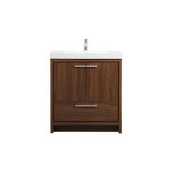 30 inch Single bathroom vanity in Walnut