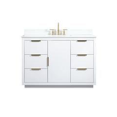 48 inch Single bathroom vanity in white with backsplash