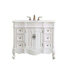 42 inch Single Bathroom vanity in antique white