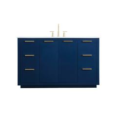 54 Inch SIngle Bathroom Vanity In Blue